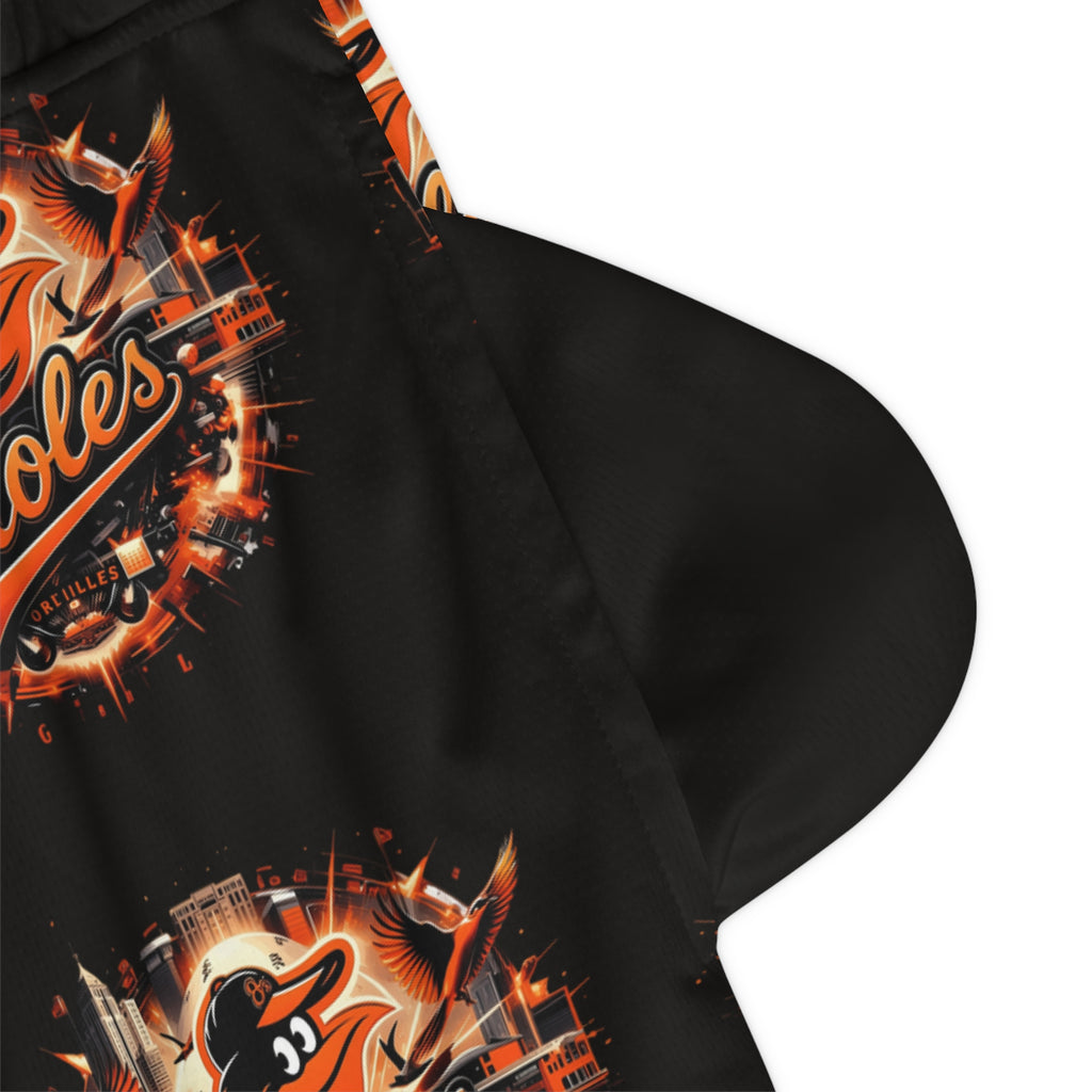 Basketball Shorts — Flaming Orioles All-Over Print