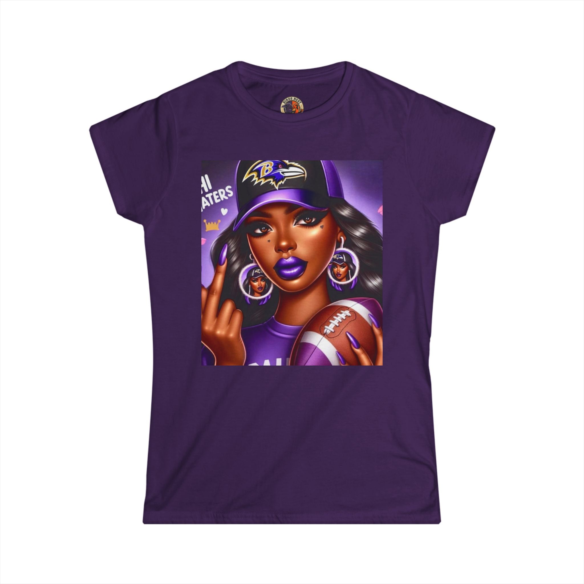 Ravens Hi Hater Ladies Tee — Women's Softstyle Crewneck