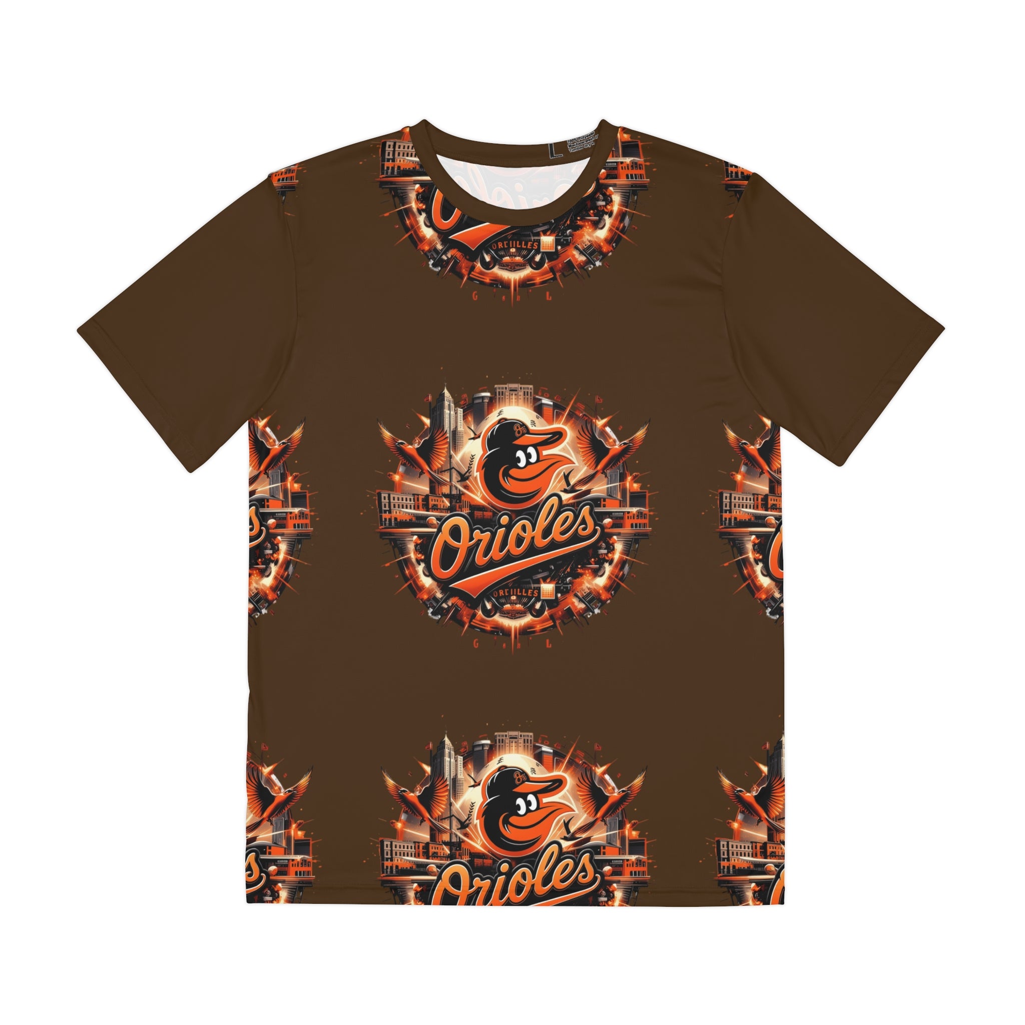 Baltimore Orioles All-Over Print Tee — Vintage City Logo Baseball Shirt