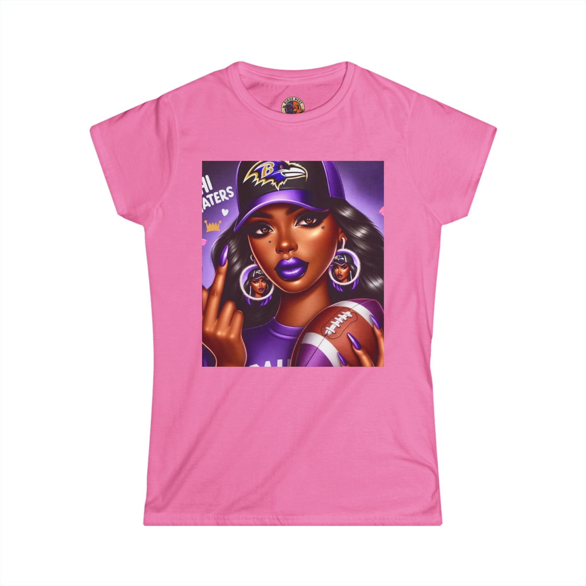 Ravens Hi Hater Ladies Tee — Women's Softstyle Crewneck