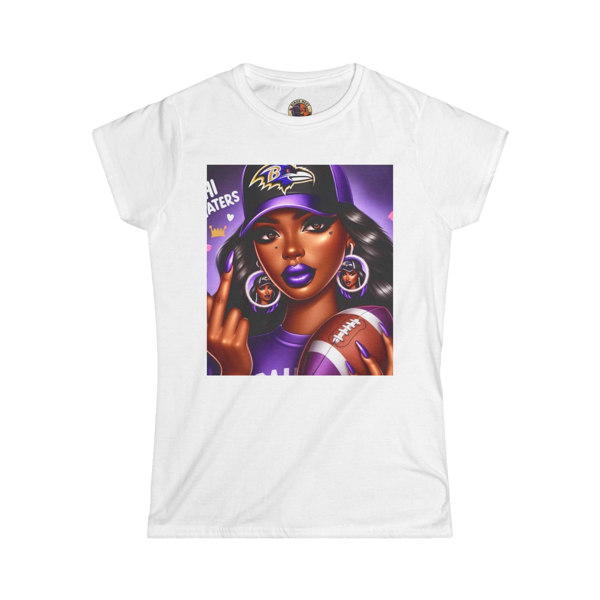 Ravens Hi Hater Ladies Tee — Women's Softstyle Crewneck
