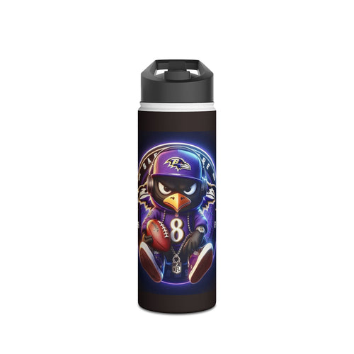 Baltimore Raven Cartoon Water Bottle — #8 Football Stainless Steel Bottle