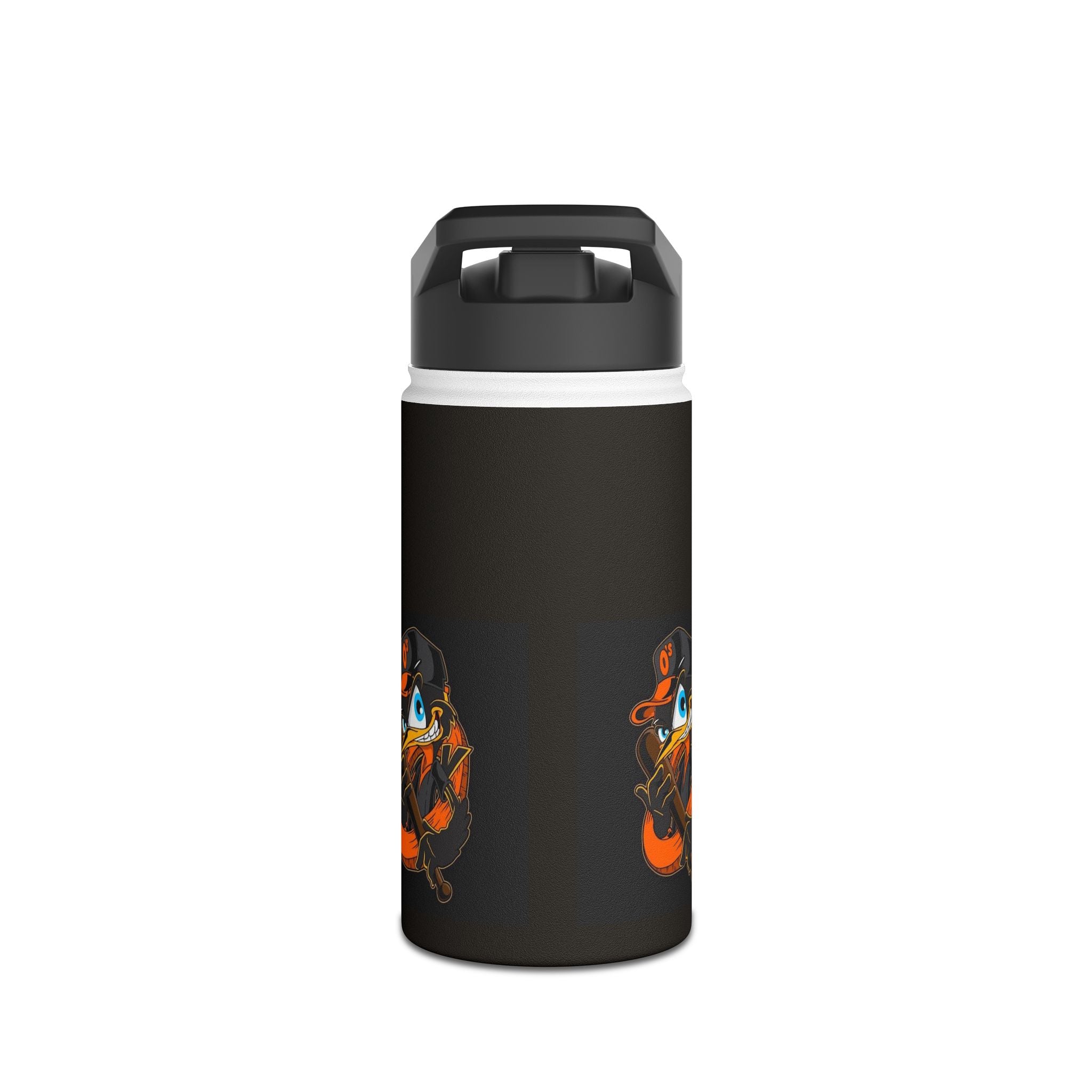 Orioles Mascot Stainless Steel Water Bottle — Insulated Sports Bottle with Cartoon Bird Design