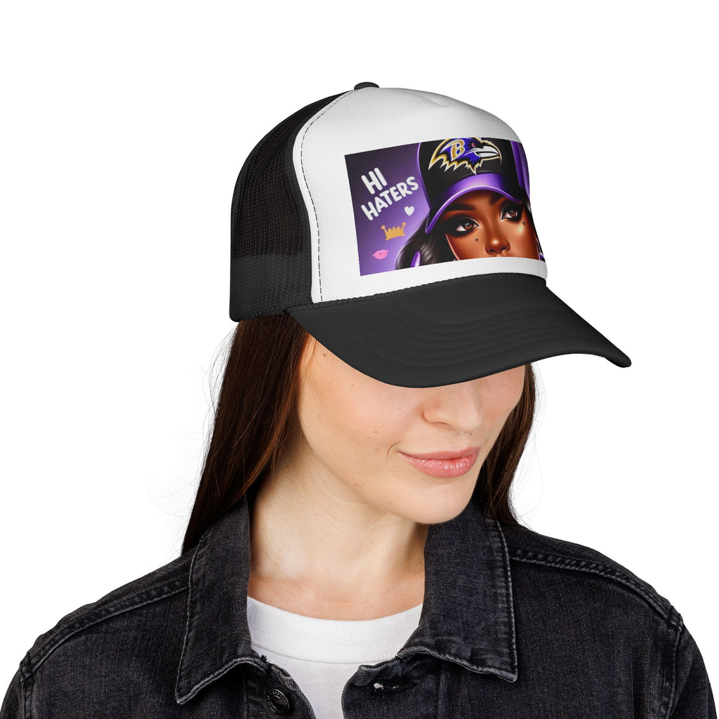 Baltimore Ravens 'Hi Haters' Trucker Cap - Women's Varsity Mesh Hat
