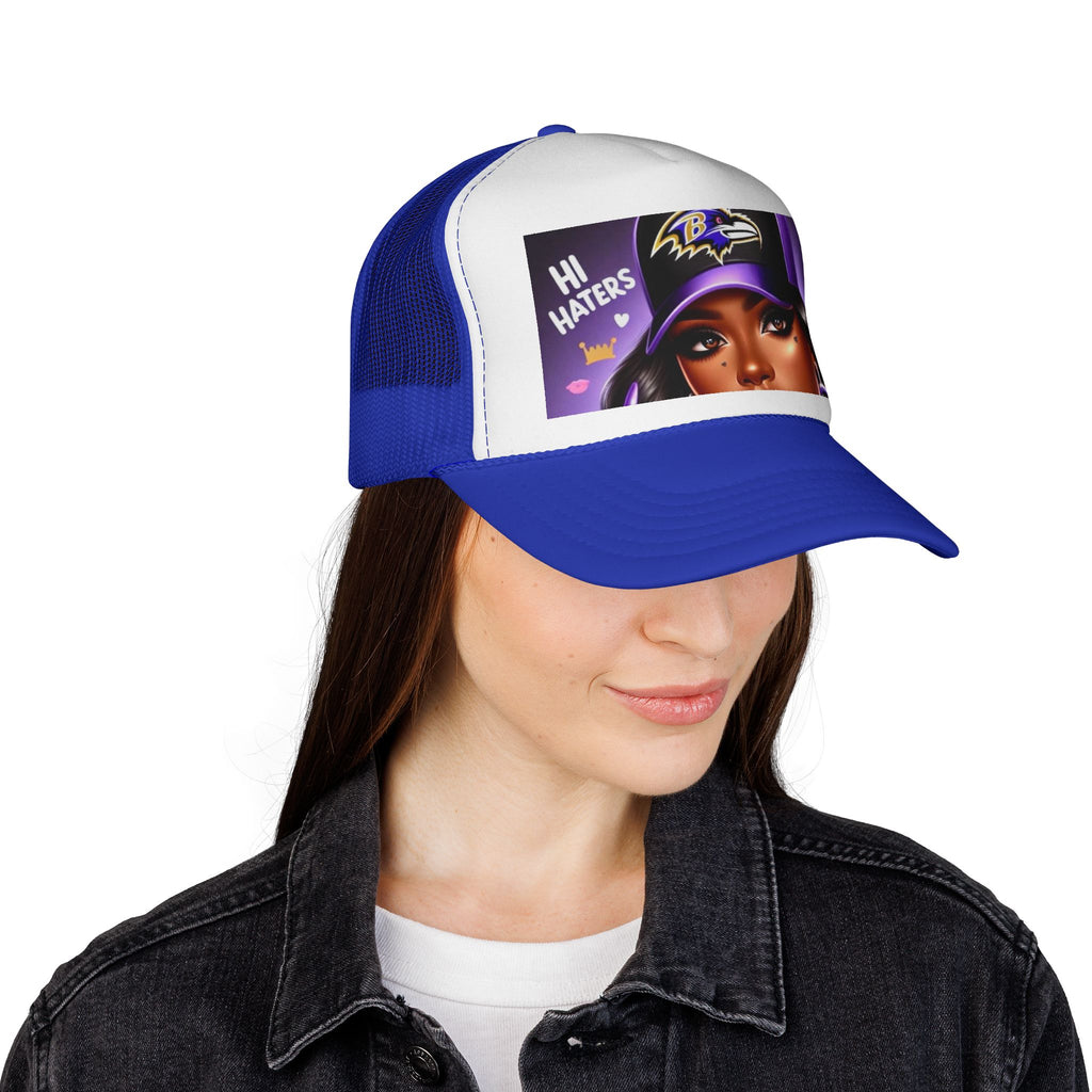 Baltimore Ravens 'Hi Haters' Trucker Cap - Women's Varsity Mesh Hat