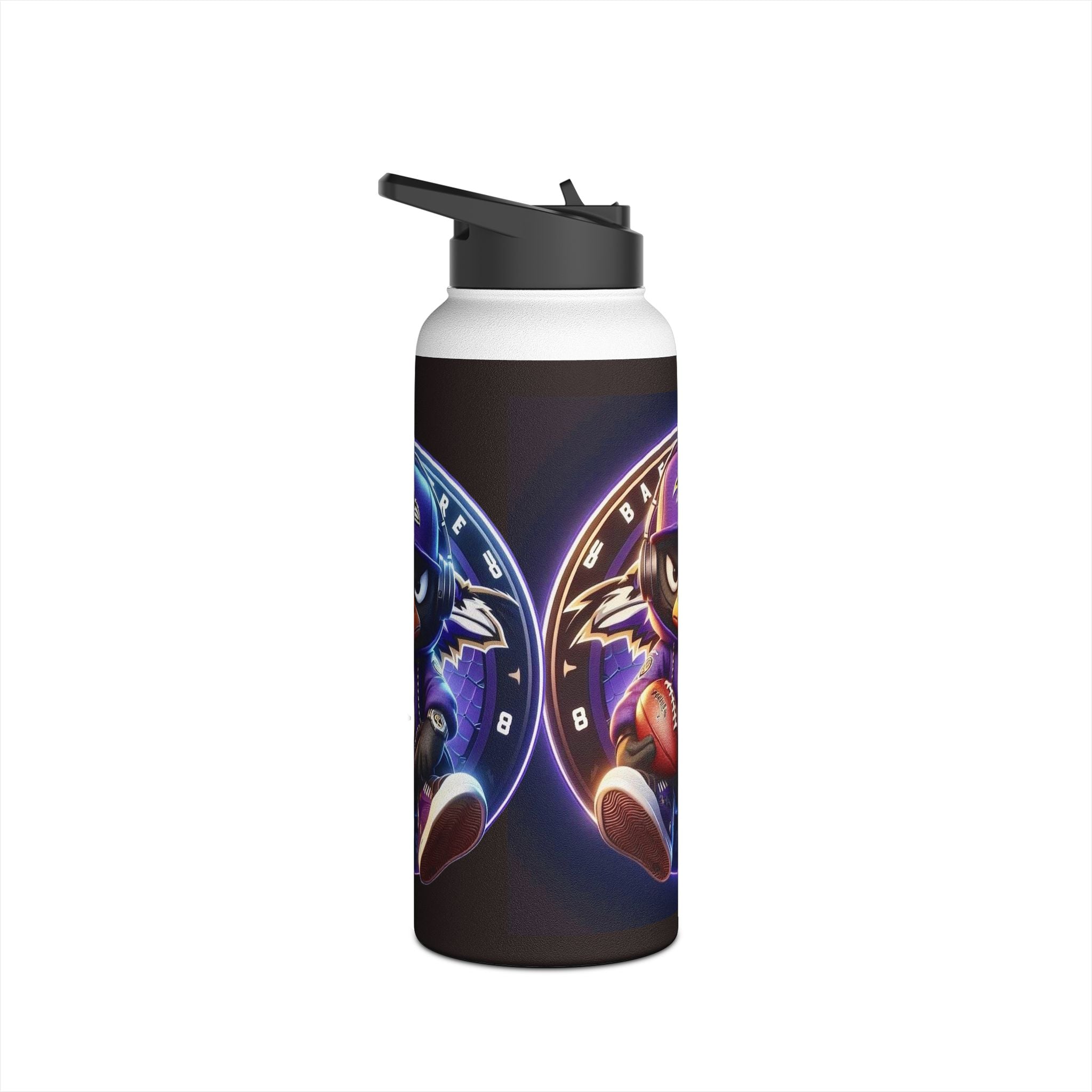 Baltimore Raven Cartoon Water Bottle — #8 Football Stainless Steel Bottle