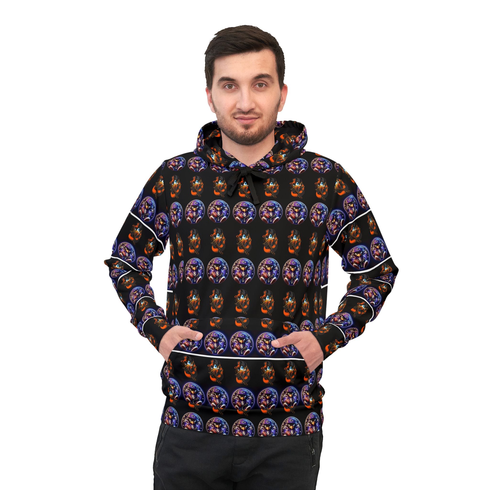 Orioles/Ravens  Athletic Hoodie — Repeating pattern    All-Over Print
