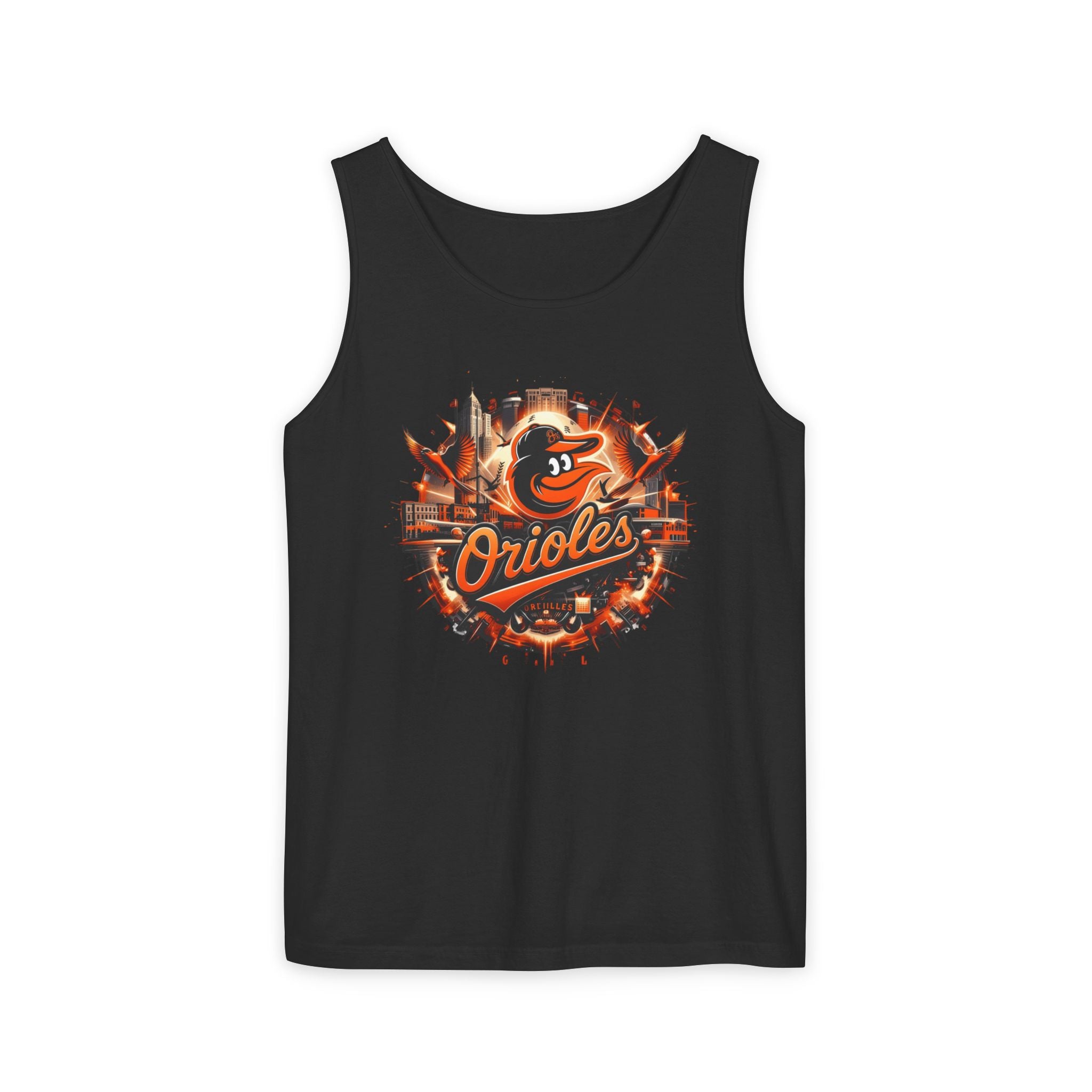 Orioles Vintage Logo Tank Top — Baltimore Baseball Fan Jersey Tank (08 back)