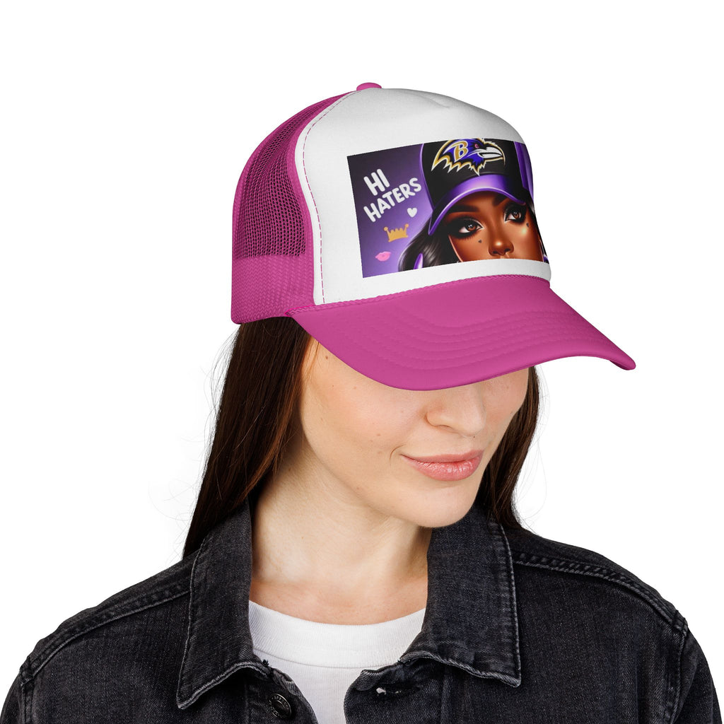 Baltimore Ravens 'Hi Haters' Trucker Cap - Women's Varsity Mesh Hat
