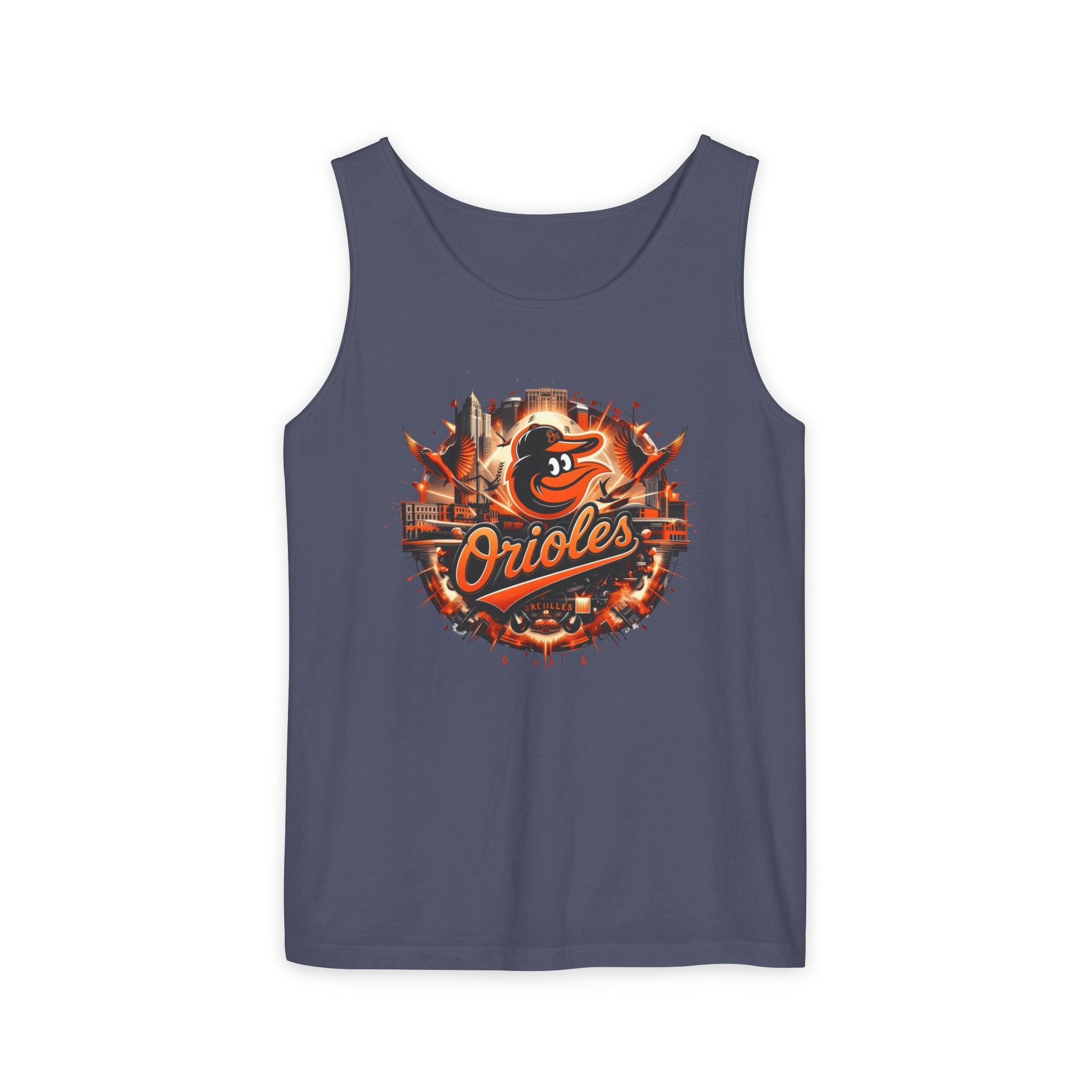 Orioles Vintage Logo Tank Top — Baltimore Baseball Fan Jersey Tank (08 back)