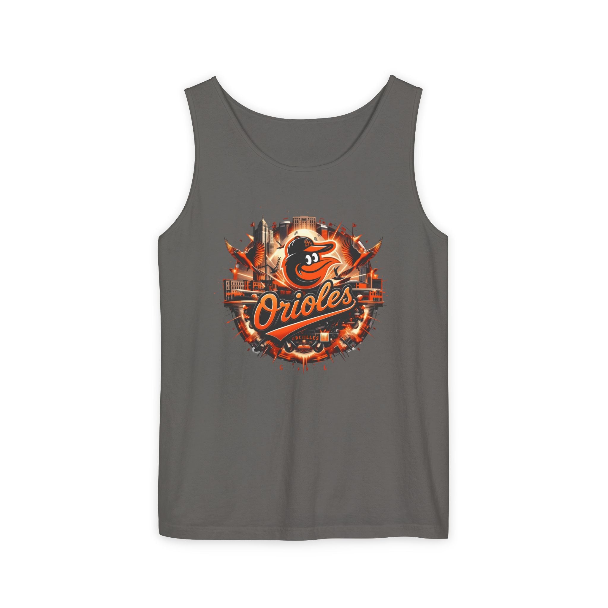 Orioles Vintage Logo Tank Top — Baltimore Baseball Fan Jersey Tank (08 back)