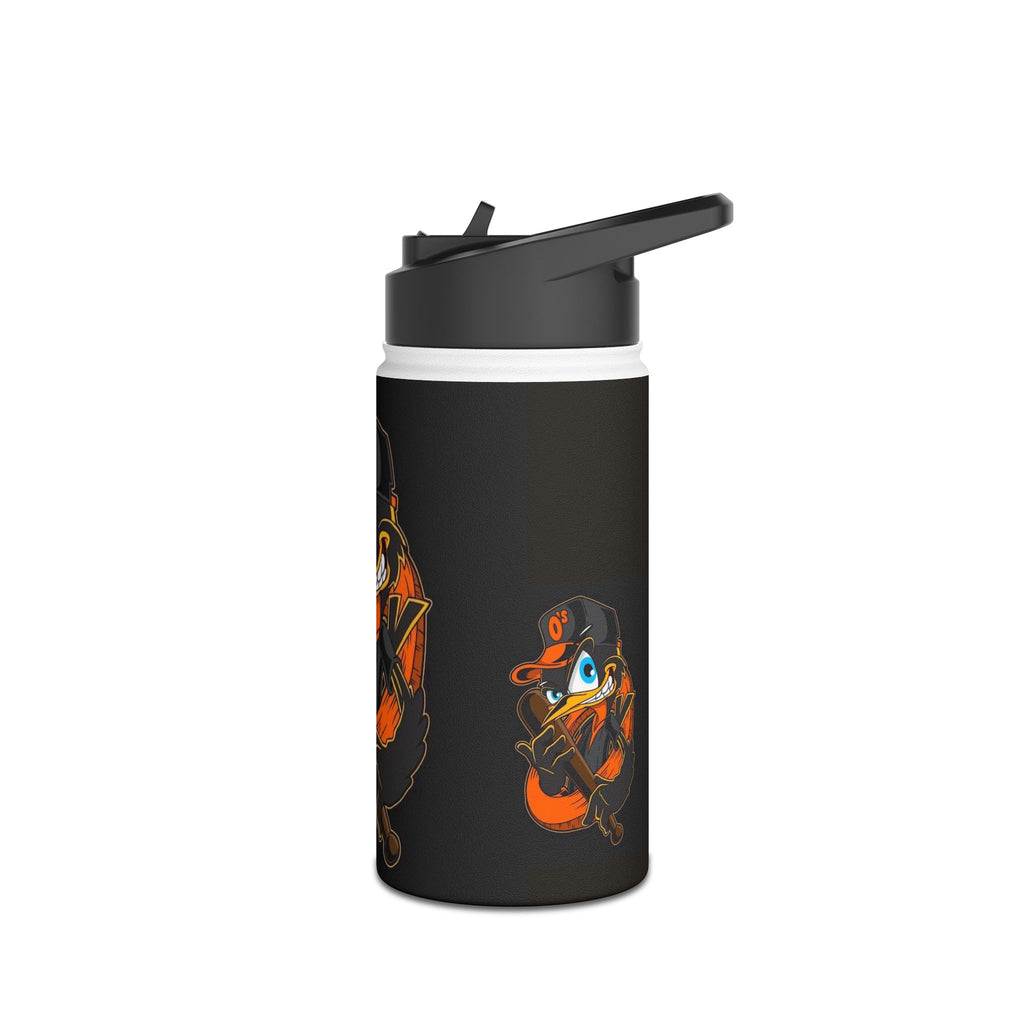 Orioles Mascot Stainless Steel Water Bottle — Insulated Sports Bottle with Cartoon Bird Design