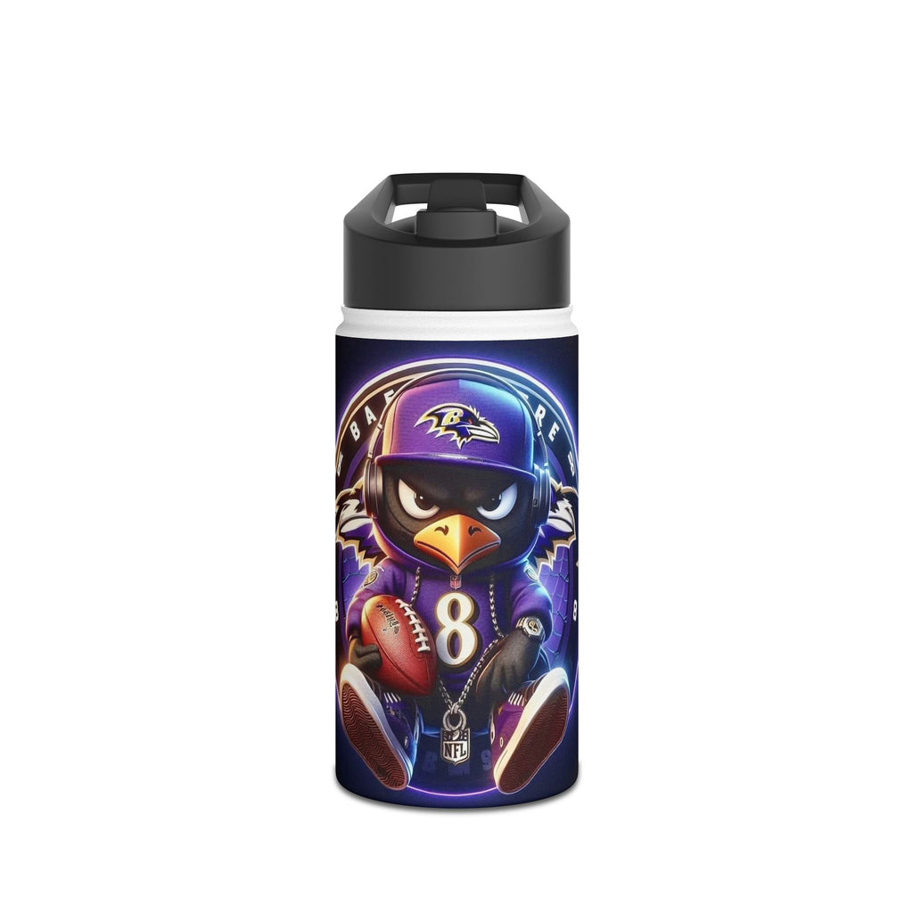Baltimore Raven Cartoon Water Bottle — #8 Football Stainless Steel Bottle