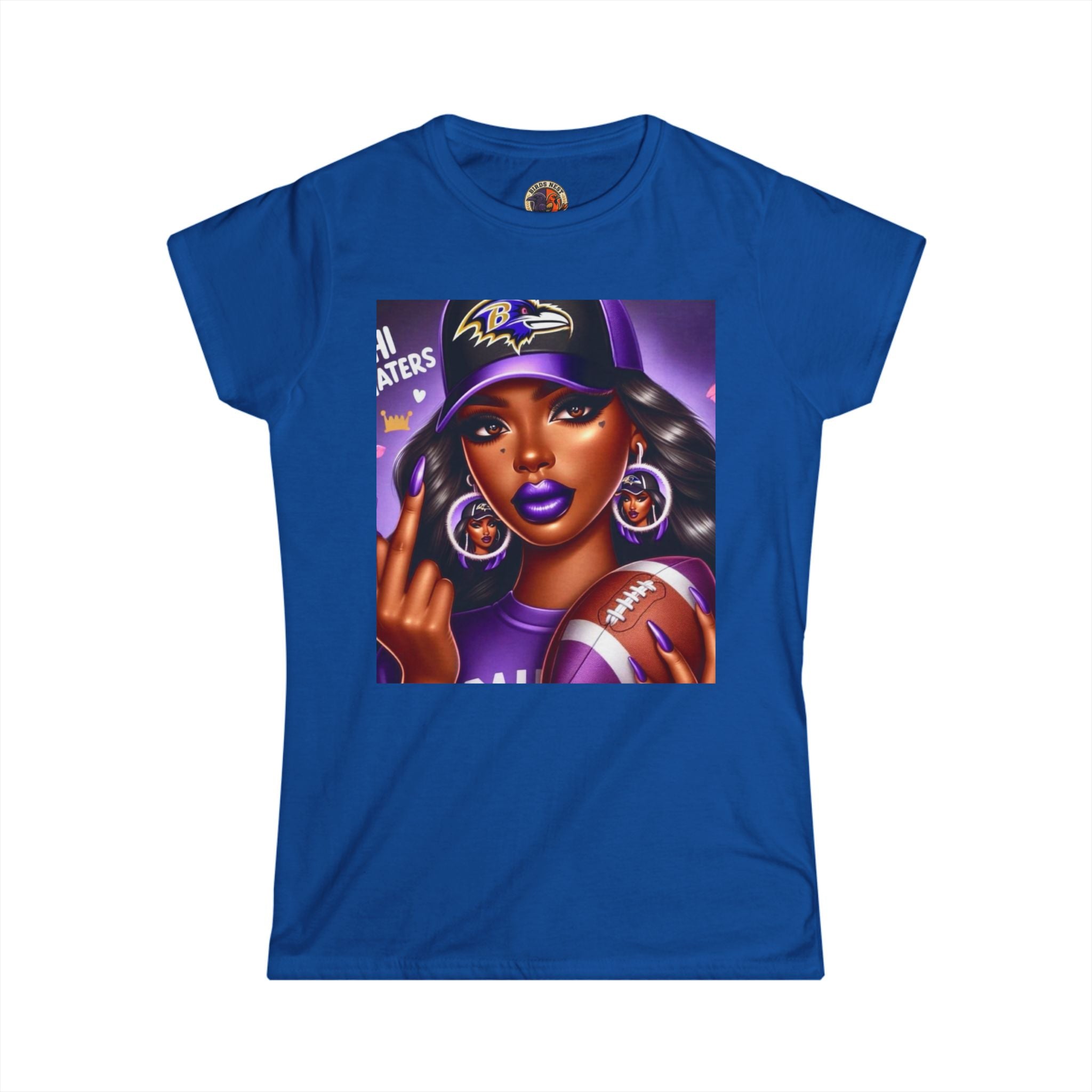 Ravens Hi Hater Ladies Tee — Women's Softstyle Crewneck