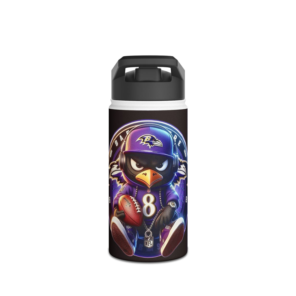 Baltimore Raven Cartoon Water Bottle — #8 Football Stainless Steel Bottle