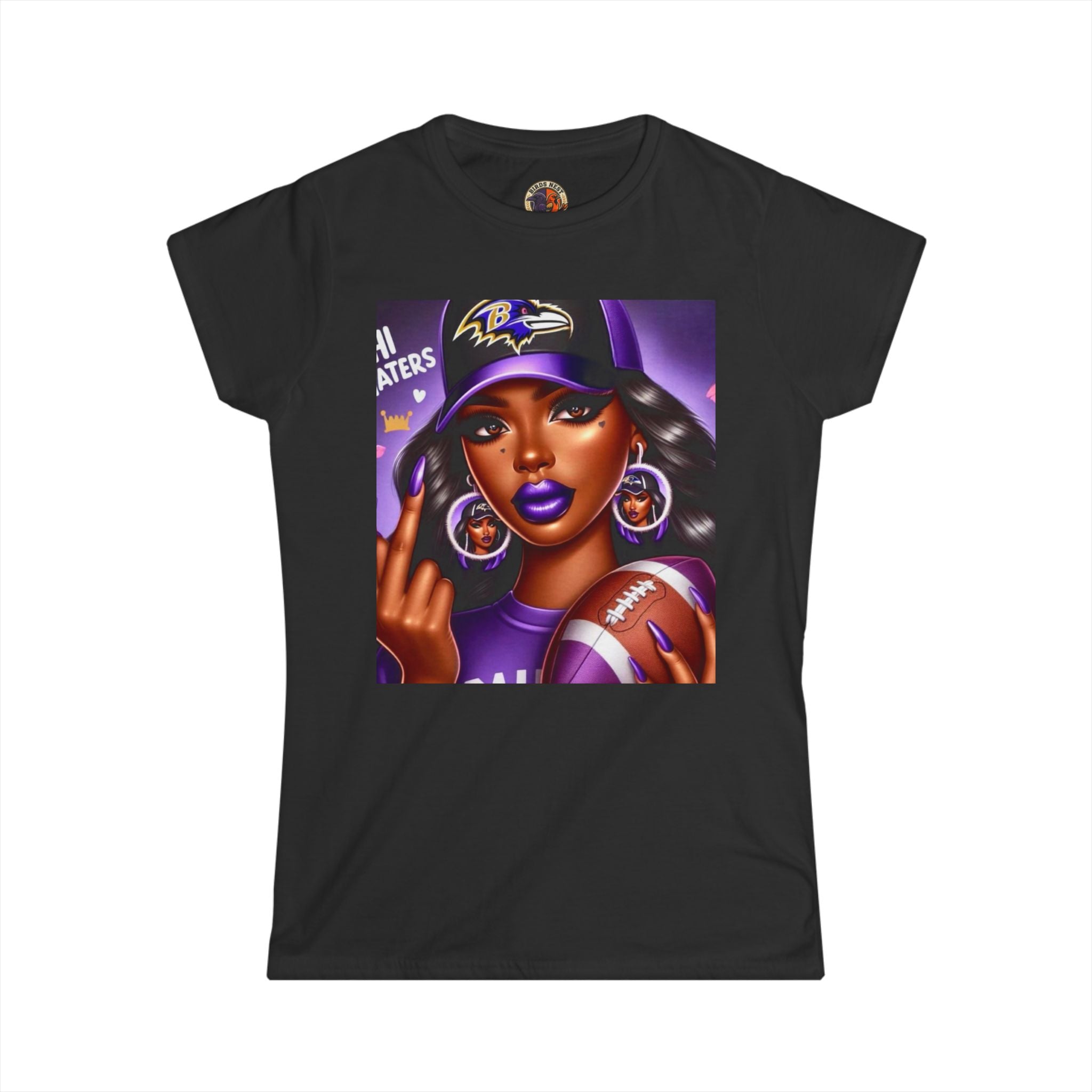 Ravens Hi Hater Ladies Tee — Women's Softstyle Crewneck