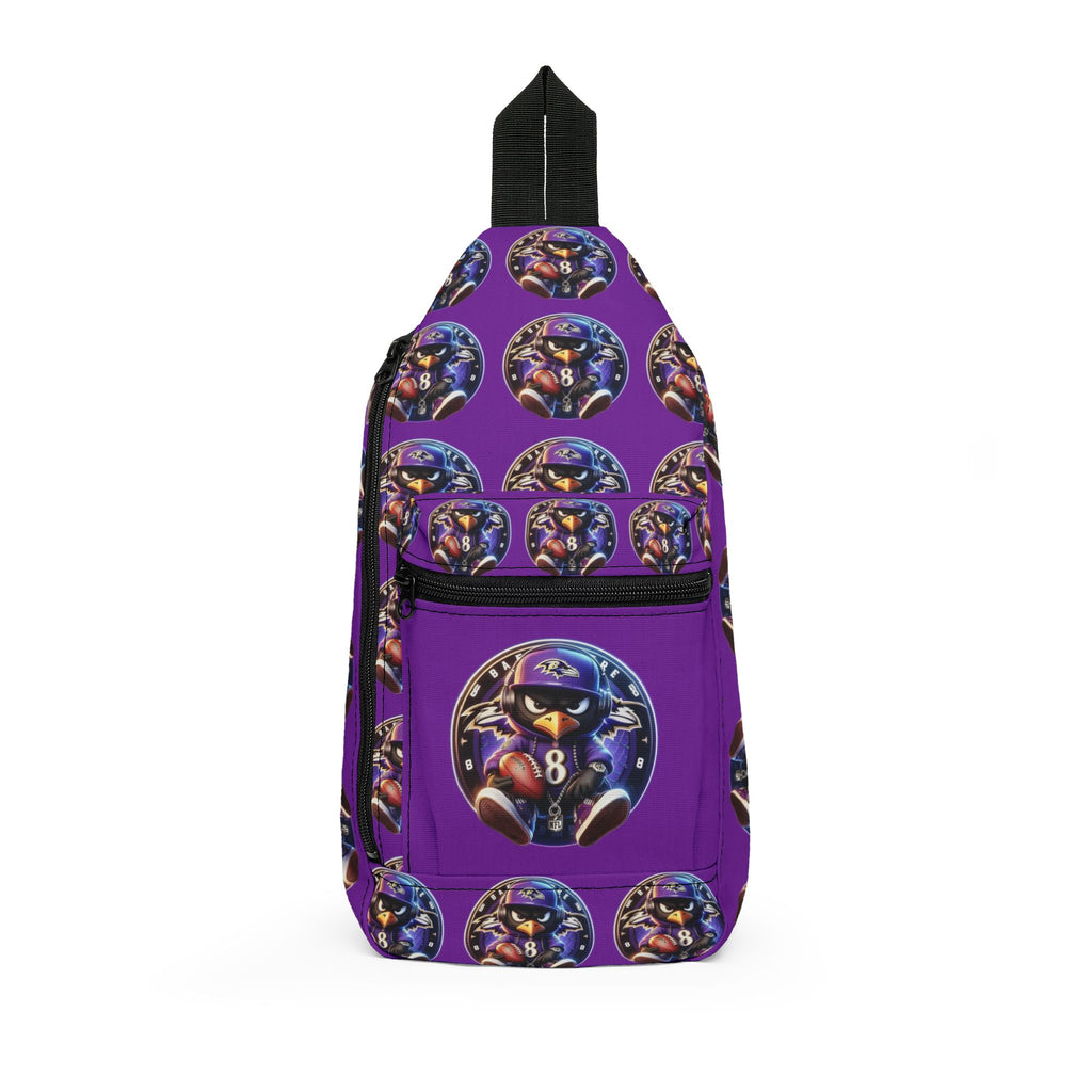 Purple Cartoon Football Player Sling Bag – Youth Sports Crossbody