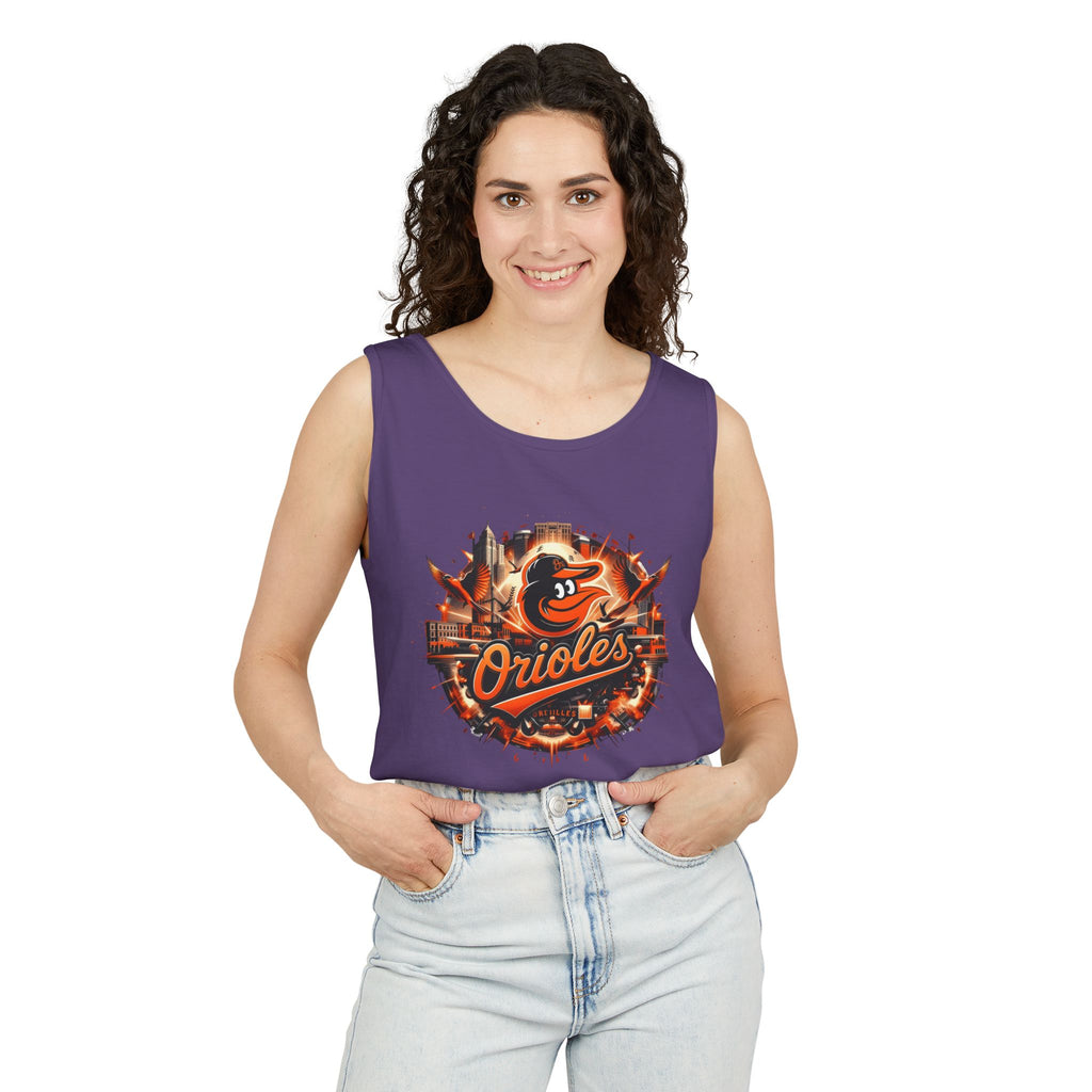 Orioles Vintage Logo Tank Top — Baltimore Baseball Fan Jersey Tank (08 back)
